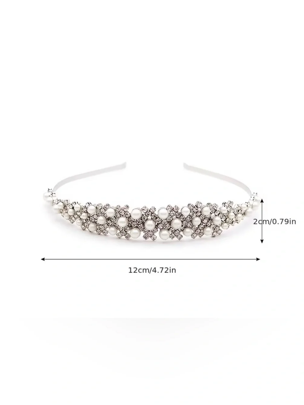 Pearl & Crystal Silver Headband - Elegant Women’s Accessory